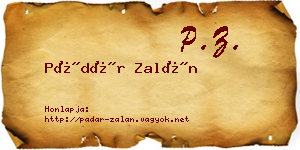 Pádár Zalán névjegykártya