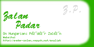 zalan padar business card
